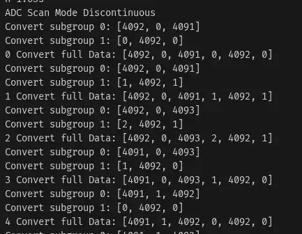 STM32F103C8 ADC Results using Scan Mode and Discontinuous Conversion